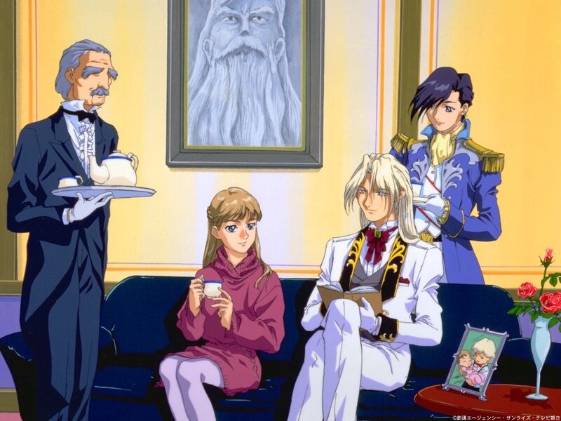 Anime characters having tea