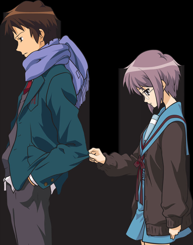 anime characters holding hands