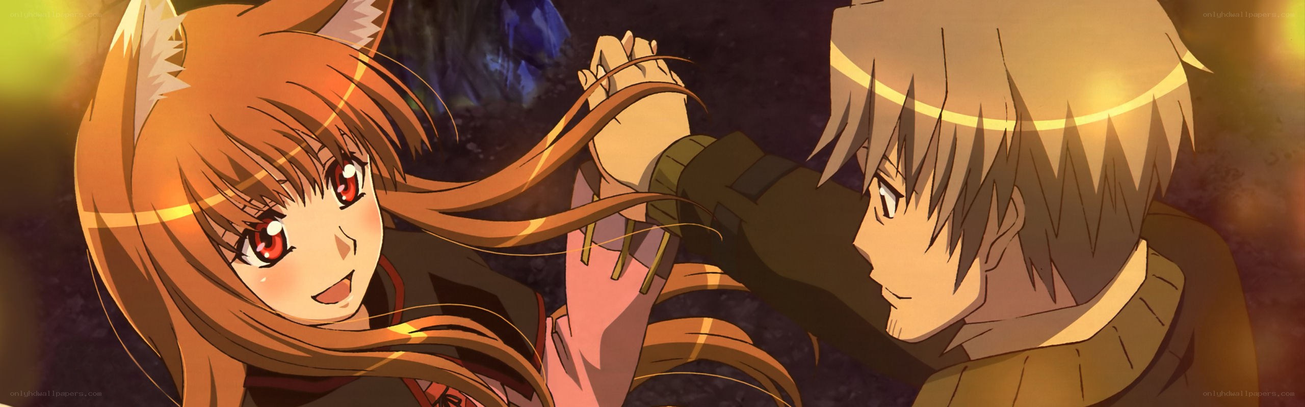 anime characters holding hands