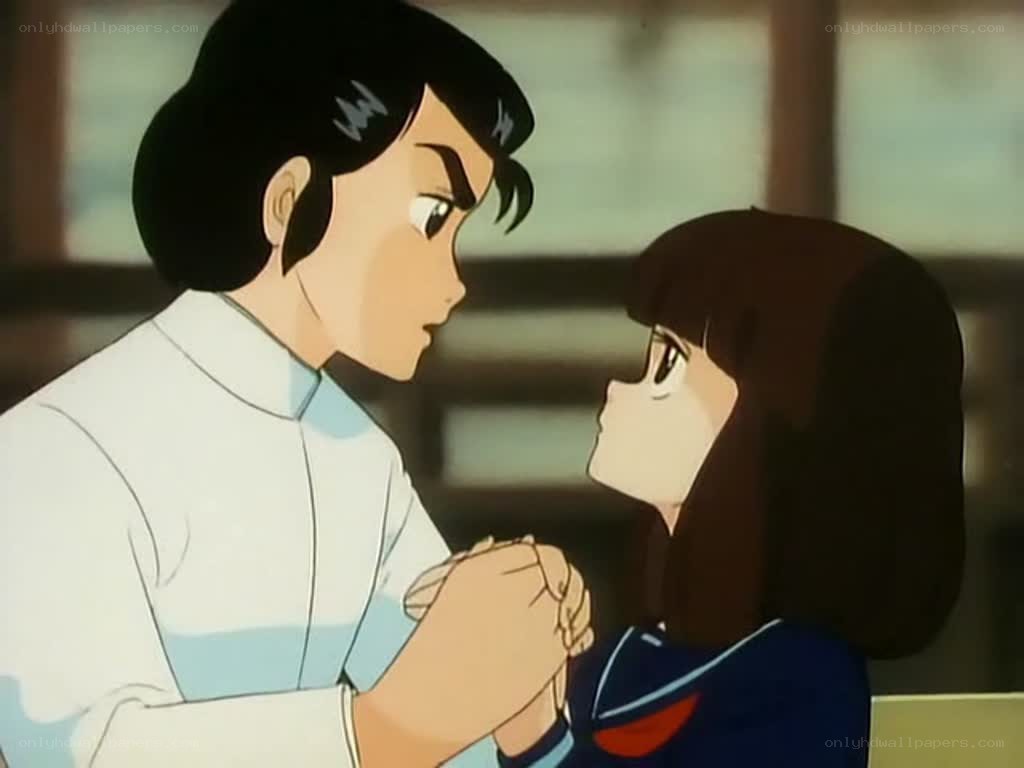 anime characters holding hands