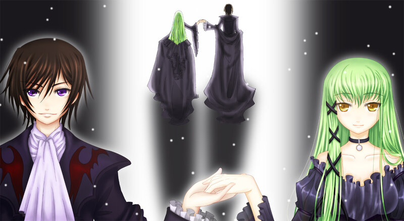 Anime Characters Holding Hands — Green
