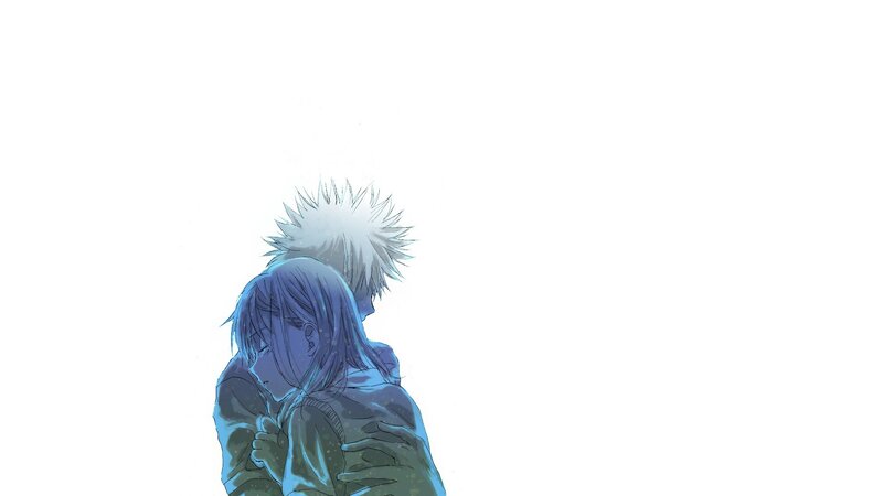 anime characters hugging