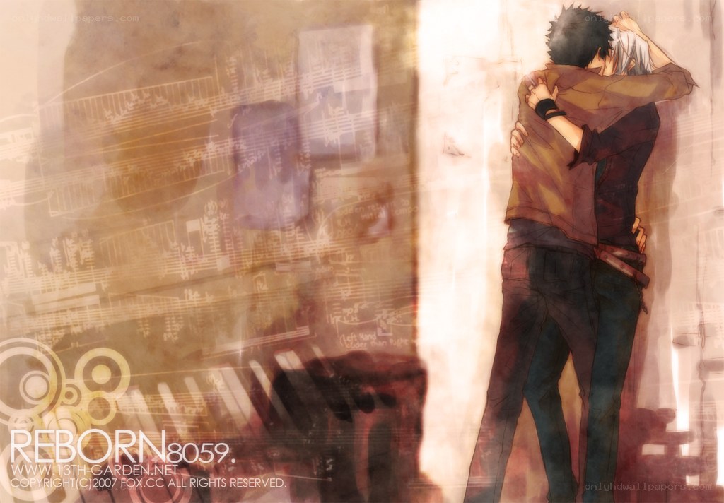 anime characters hugging