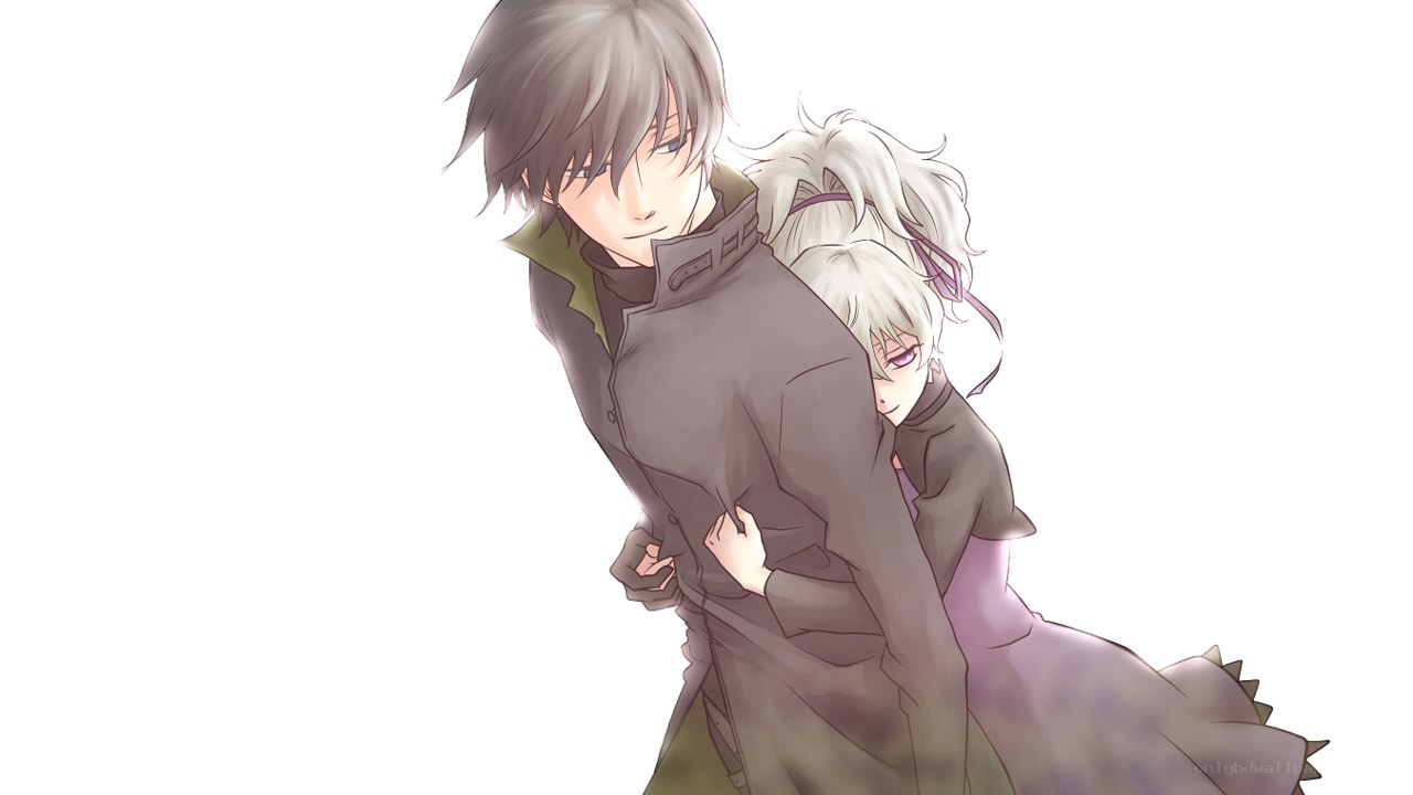 anime characters hugging