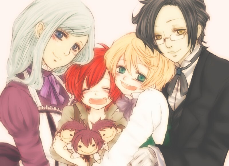 anime characters hugging