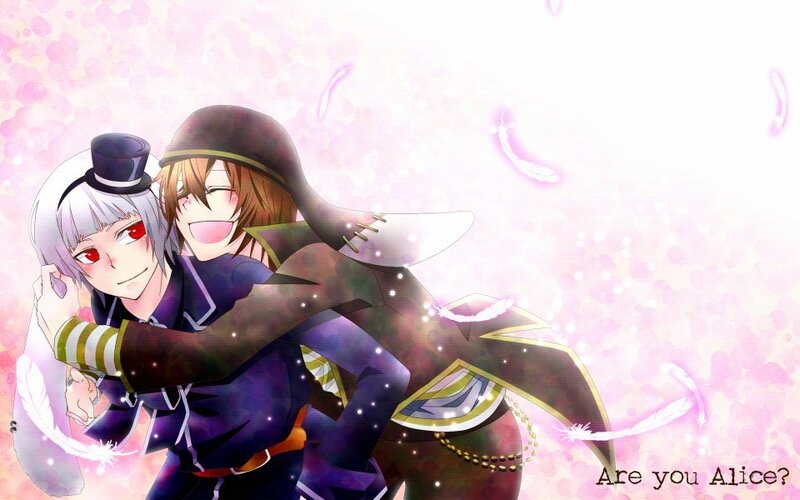 anime characters hugging