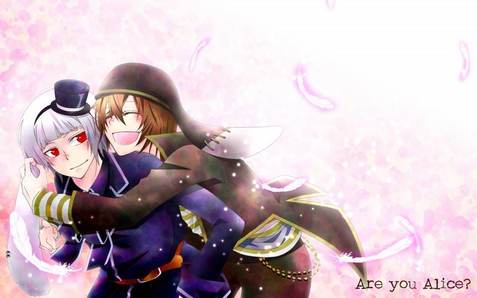 anime characters hugging