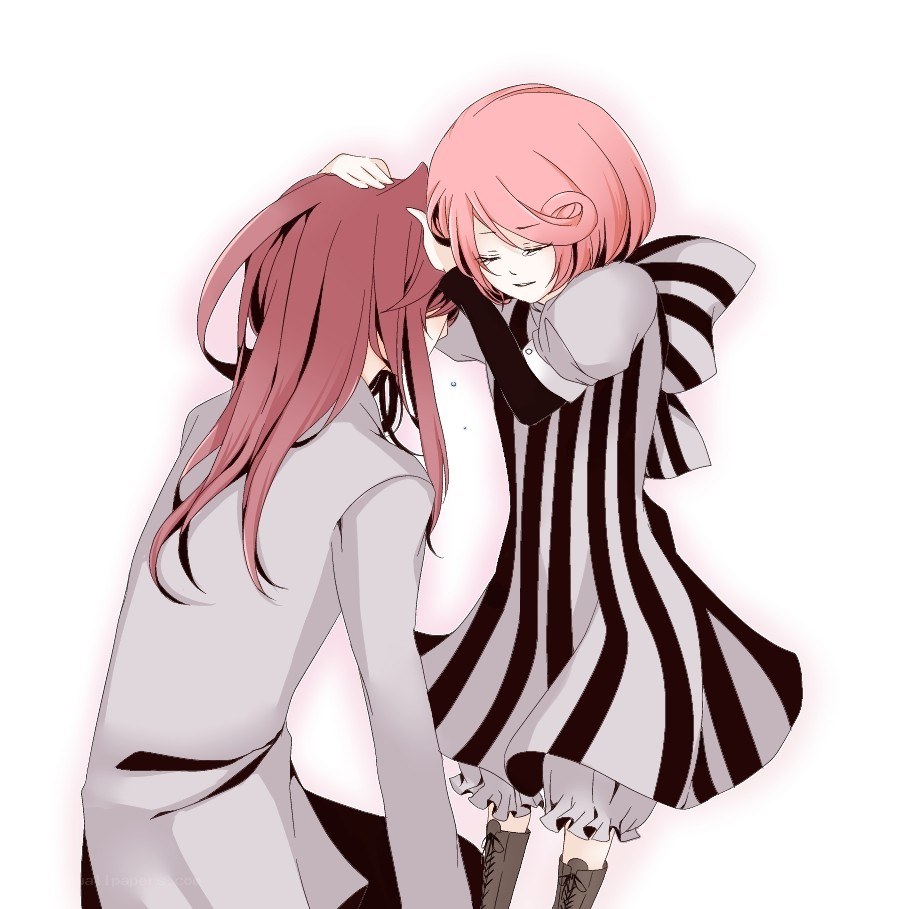 anime characters hugging
