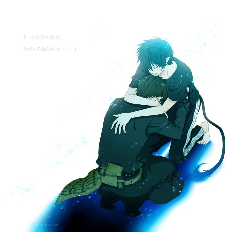 anime characters hugging