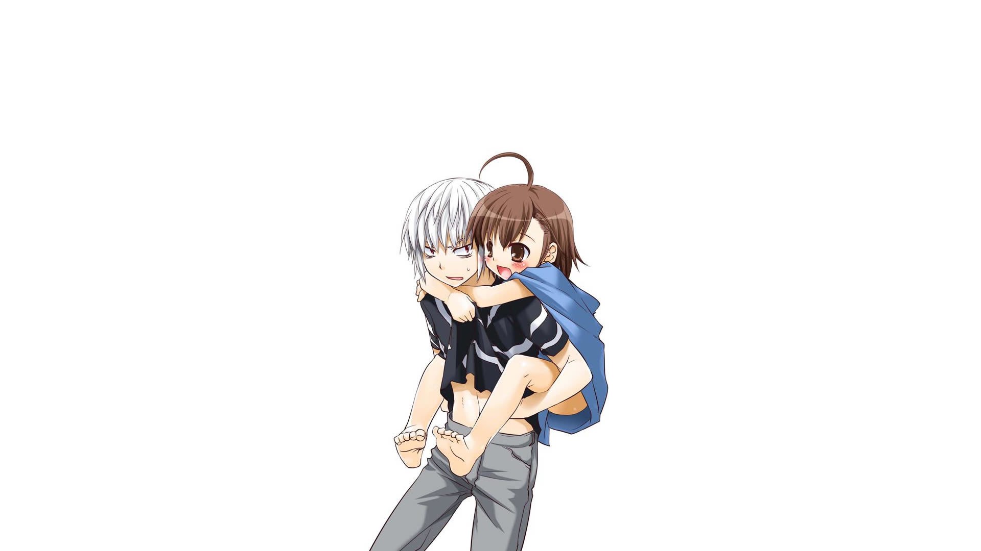 anime characters hugging
