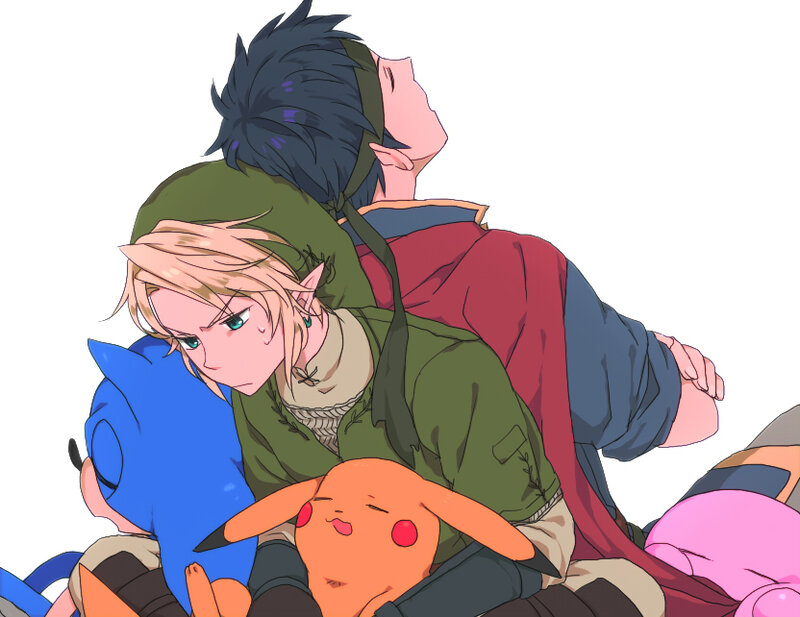 anime characters hugging