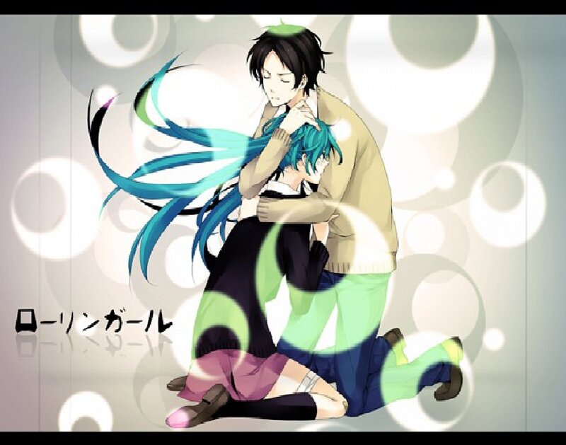 Anime Characters Hugging — Blue