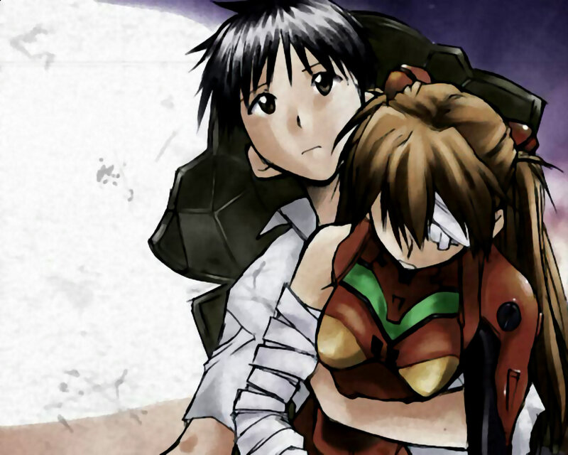 Anime Characters Hugging — Brown, Dramatic