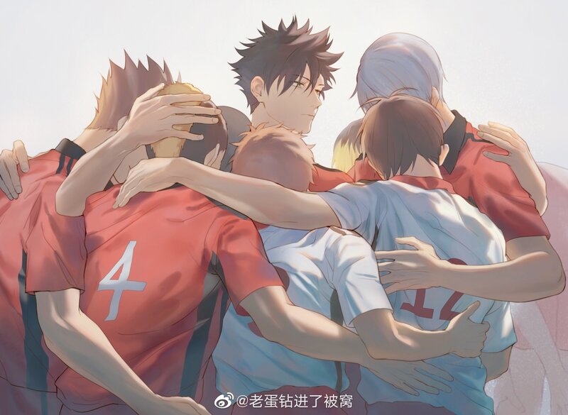 Anime Characters Hugging — Red, Calm