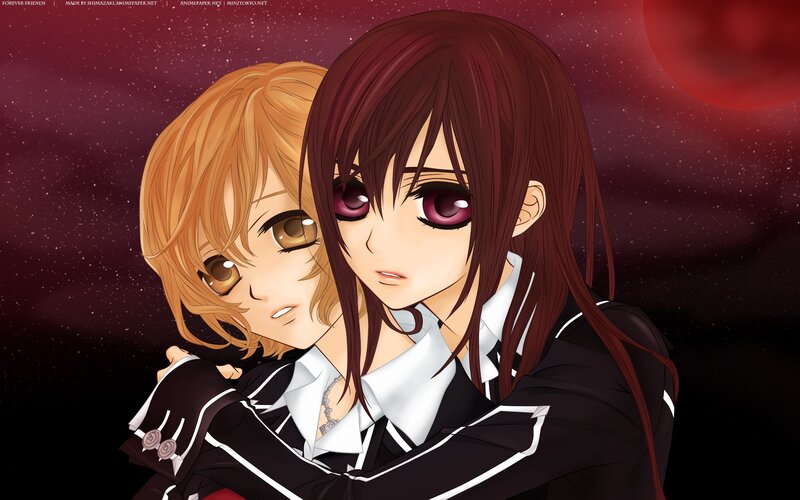 anime characters hugging