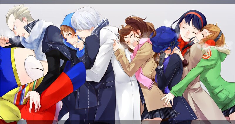 Anime Characters Hugging — White, Cozy