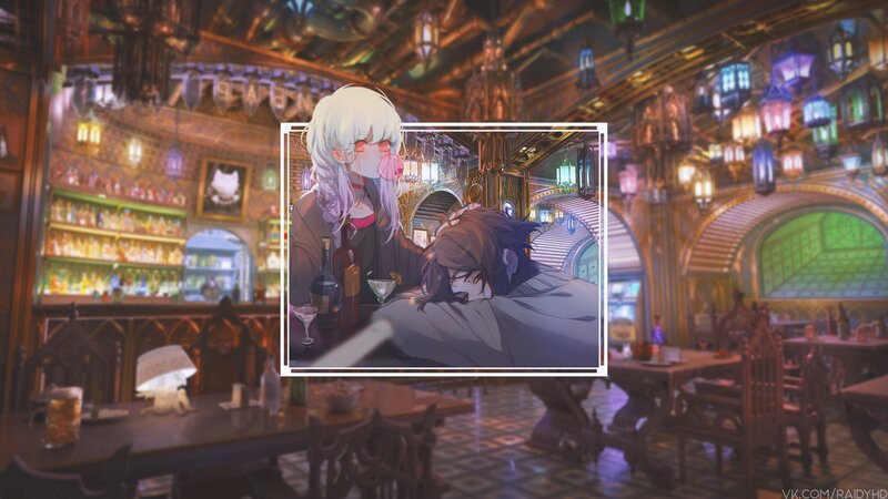 Anime Characters in a Bar — Brown