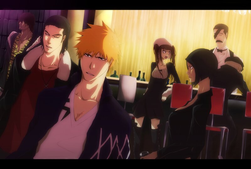 Anime Characters in a Bar