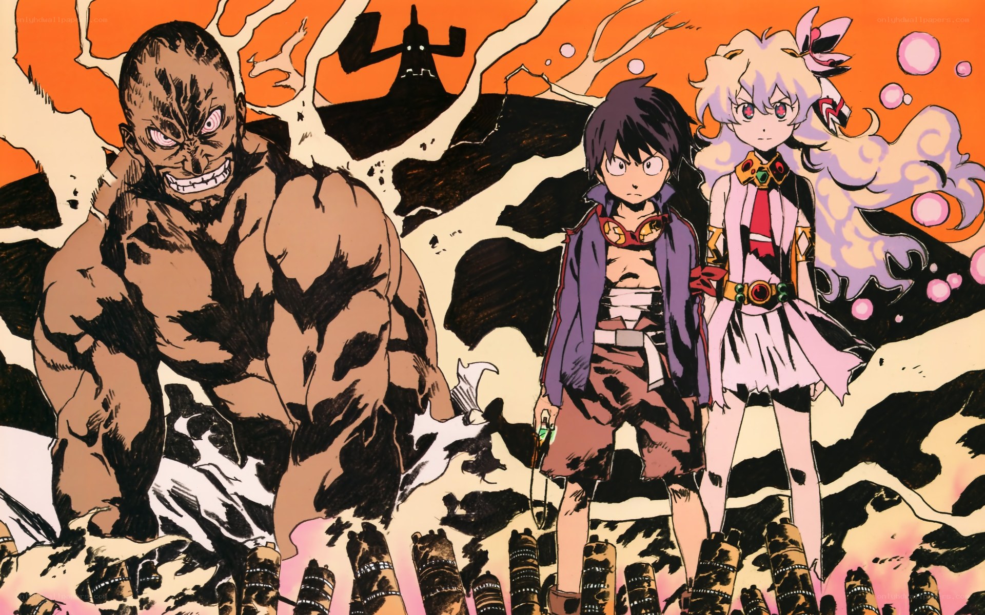 anime characters in a battle scene