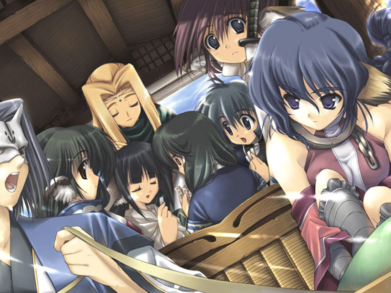 Anime Characters in a Boat — Blue