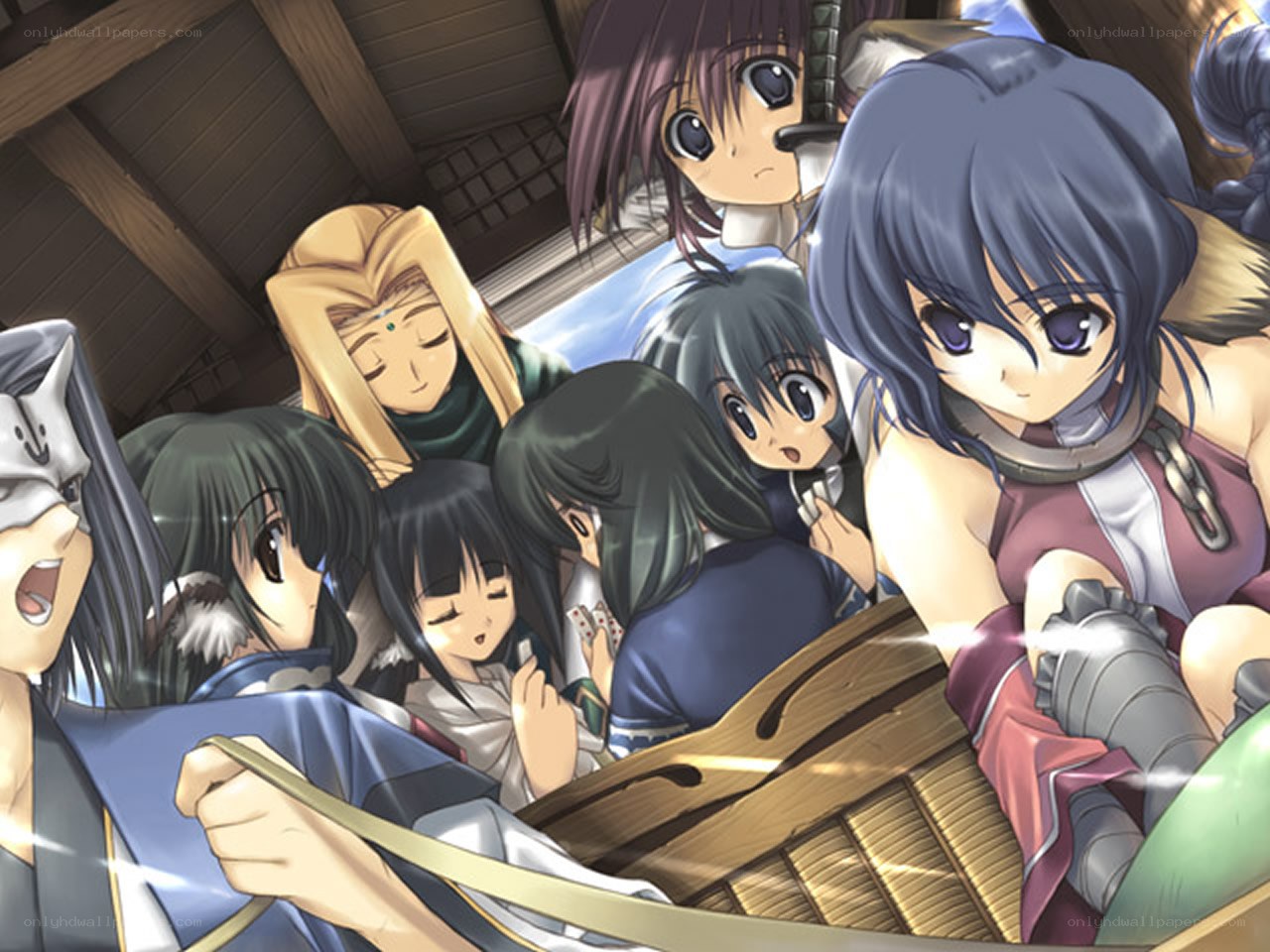 anime characters in a boat