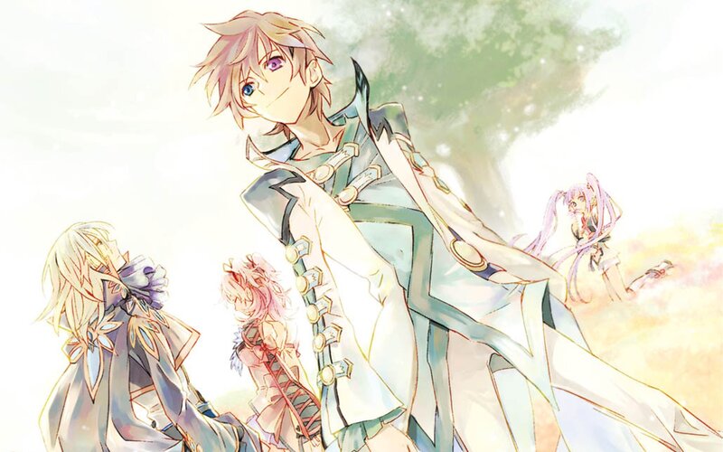 anime characters in a bright scene
