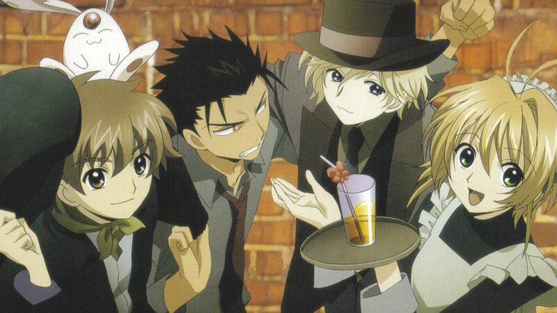 Anime Characters in a Cafe — Brown, Playful