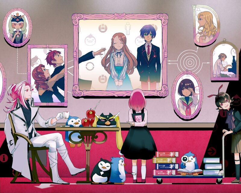 Anime Characters in a Cafe — Pink