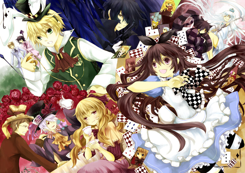 Anime Characters in a Card Scene
