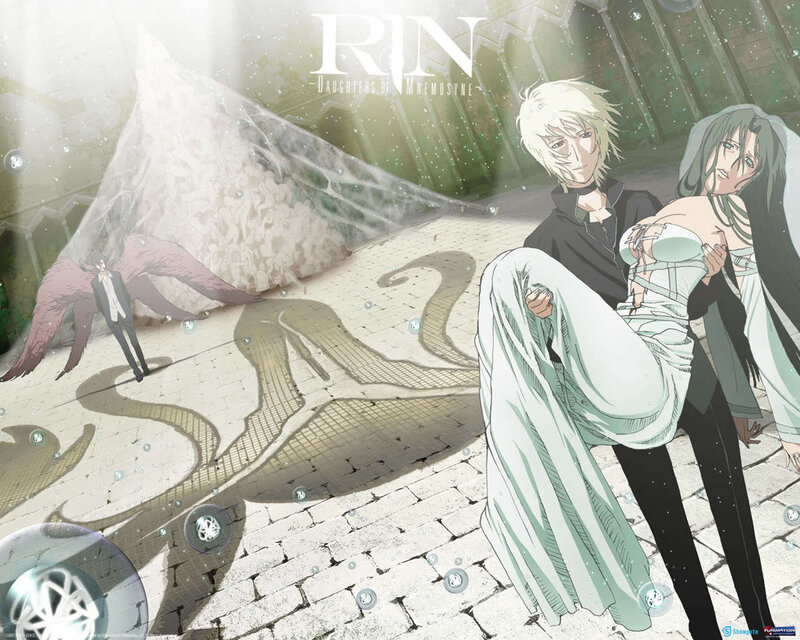 Anime Characters in a Cathedral — White, Dramatic