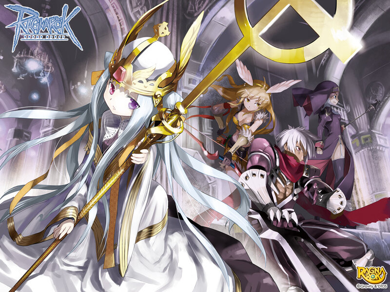 Anime Characters in a Cathedral — White
