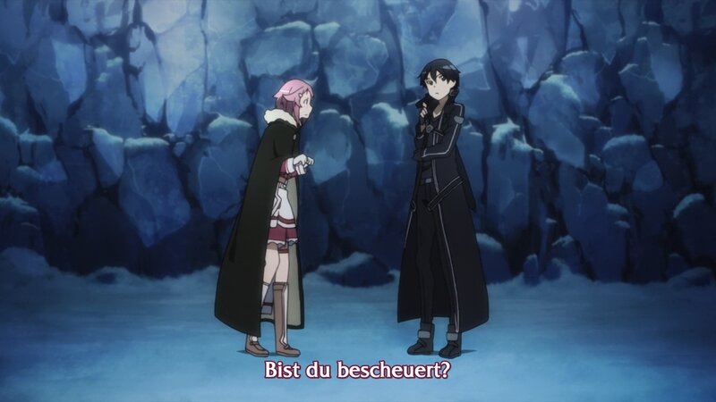 Anime characters in a cave