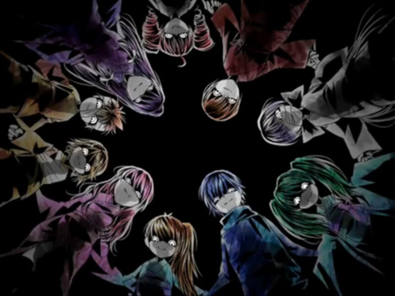 anime characters in a circle