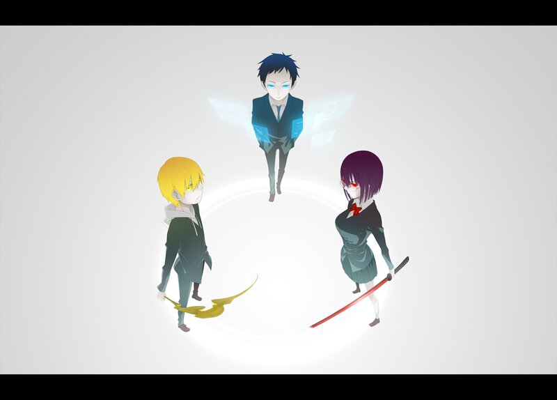 anime characters in a circle