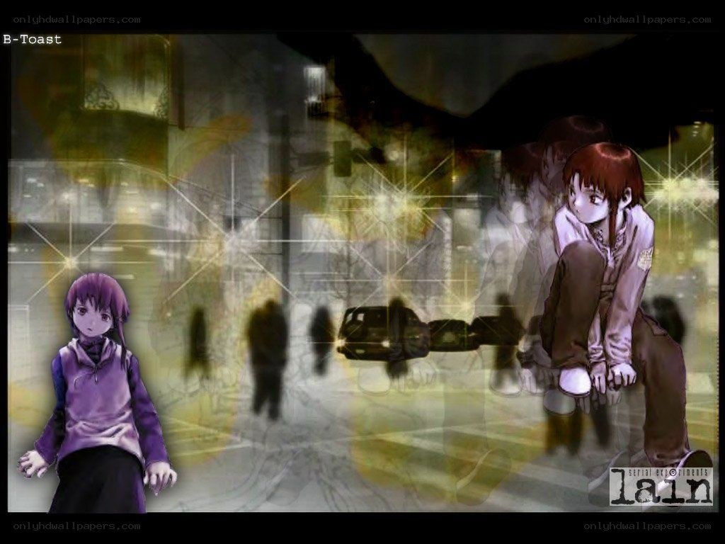 Anime characters in a city