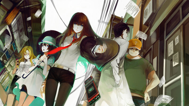 anime characters in a city alley