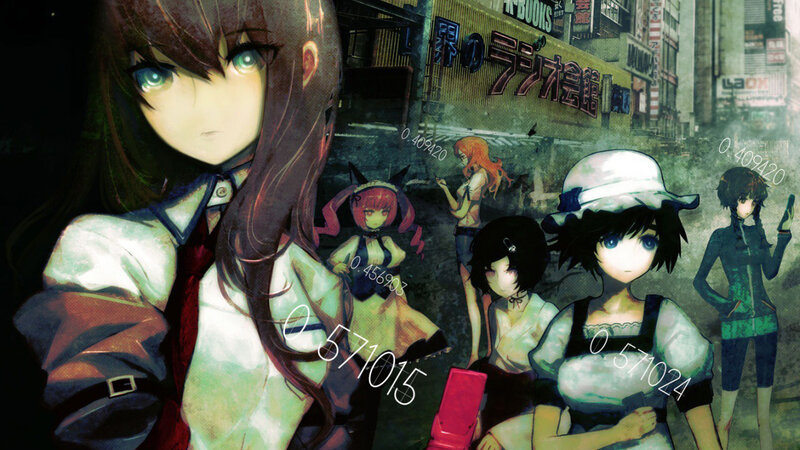 Anime characters in a city scene