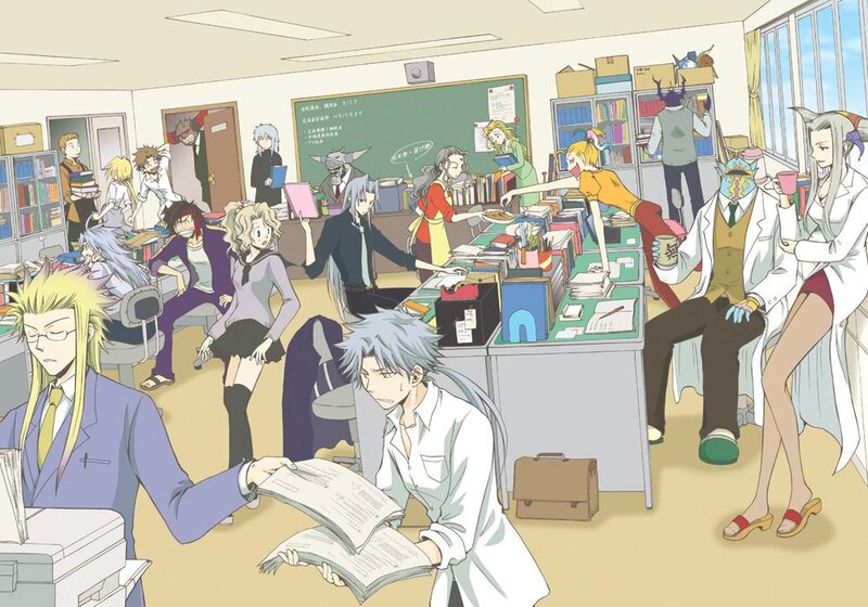 Anime Characters in a Classroom — White