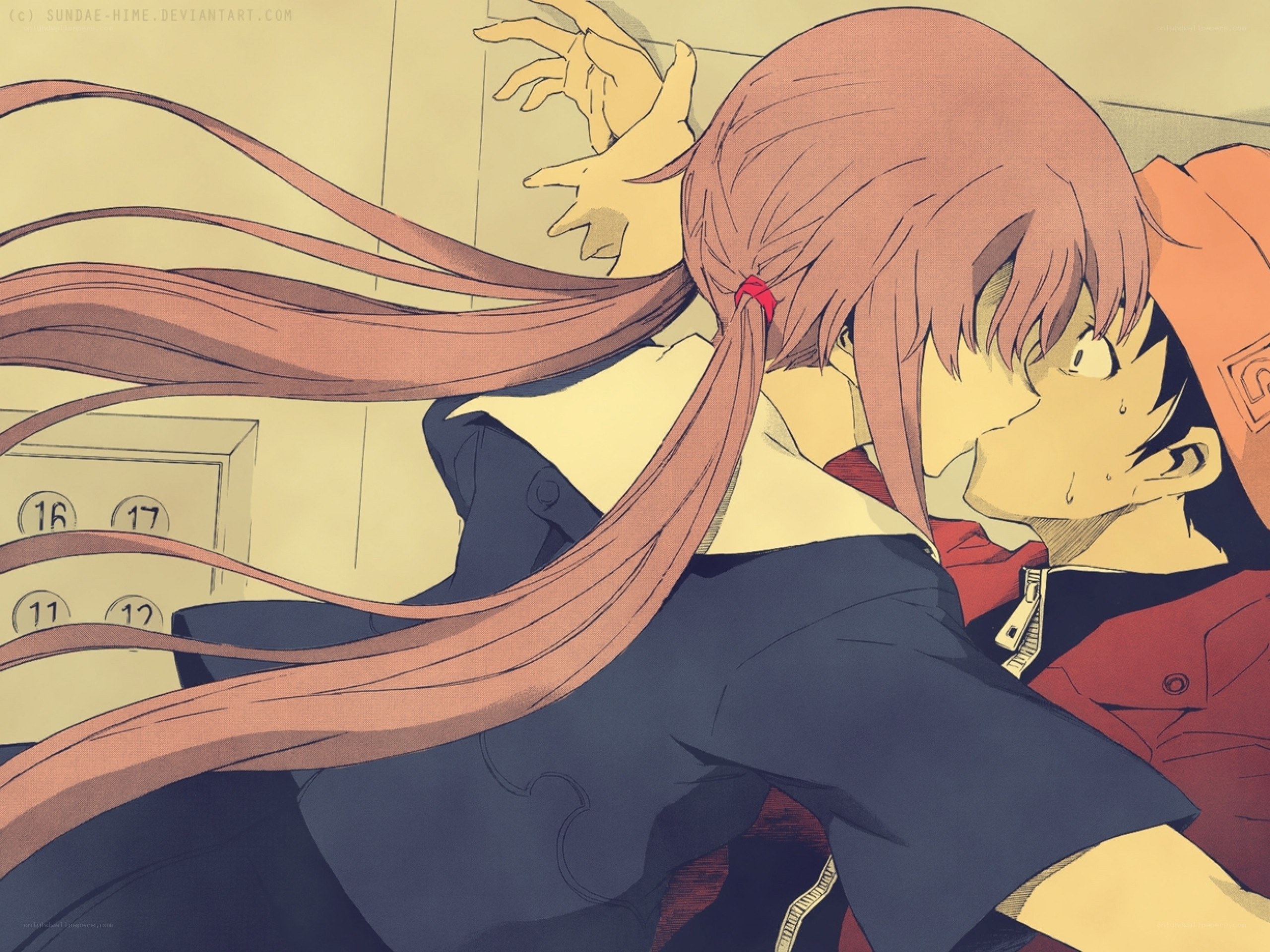anime characters in a close embrace