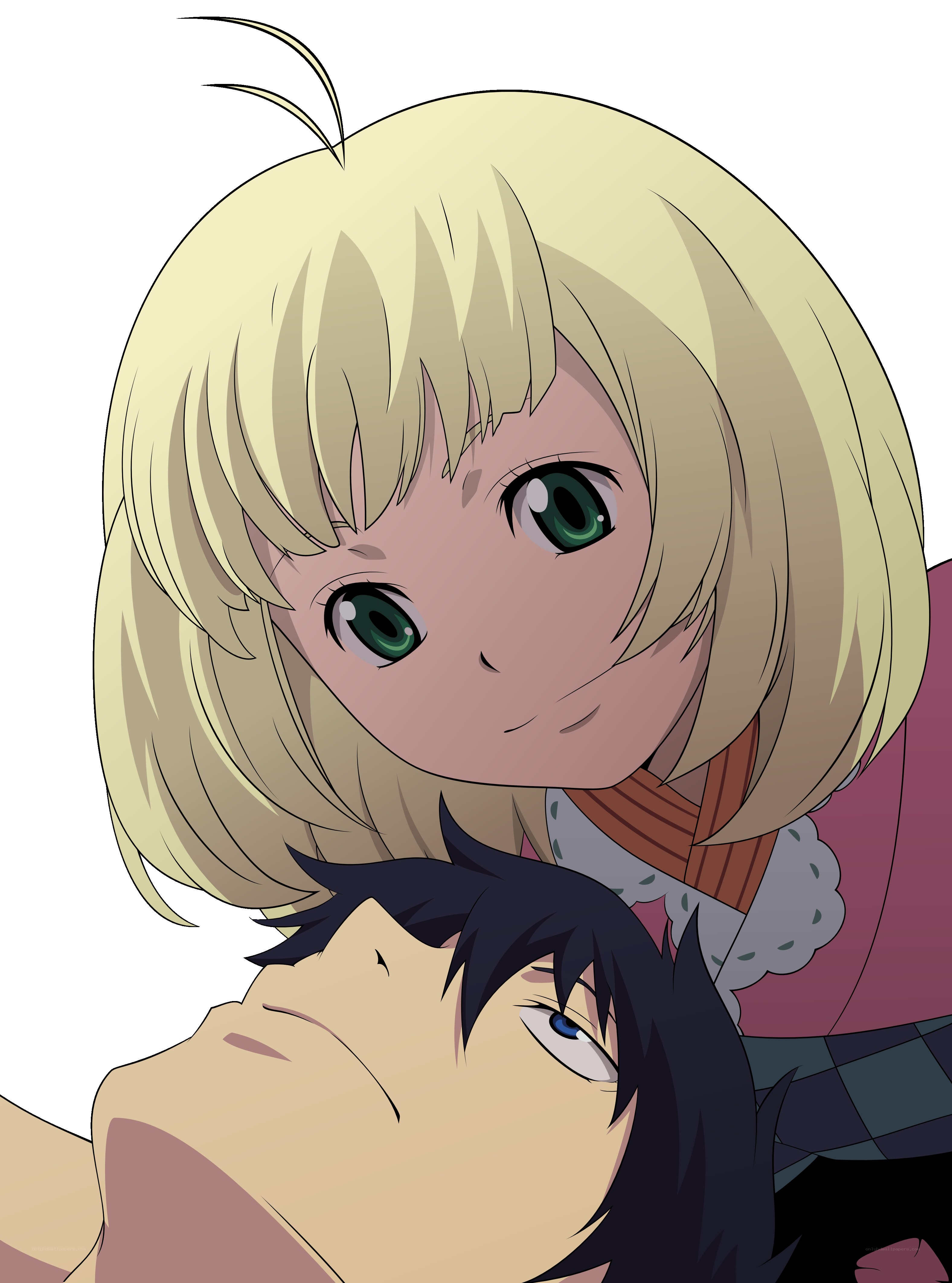 anime characters in a close moment