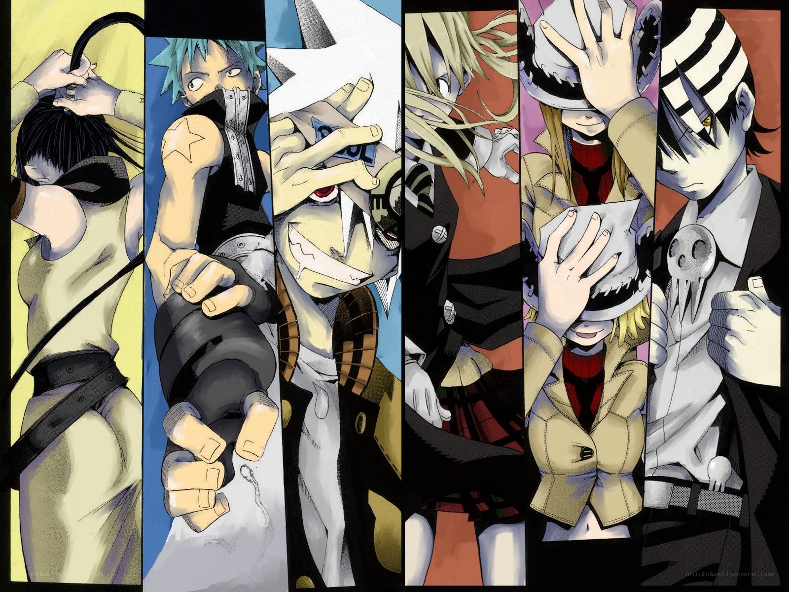 Anime characters in a collage