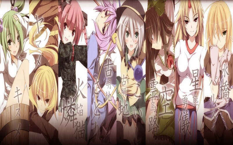 Anime Characters in a Collage — Brown
