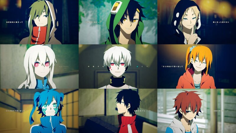 Anime Characters in a Collage — Green, Dramatic