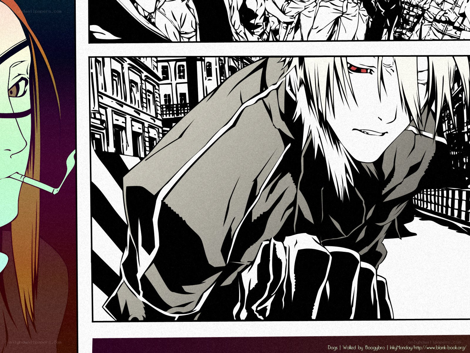 Anime characters in a comic panel