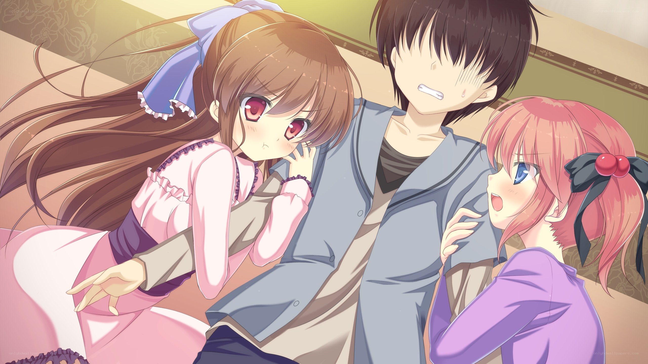 anime characters in a cozy scene