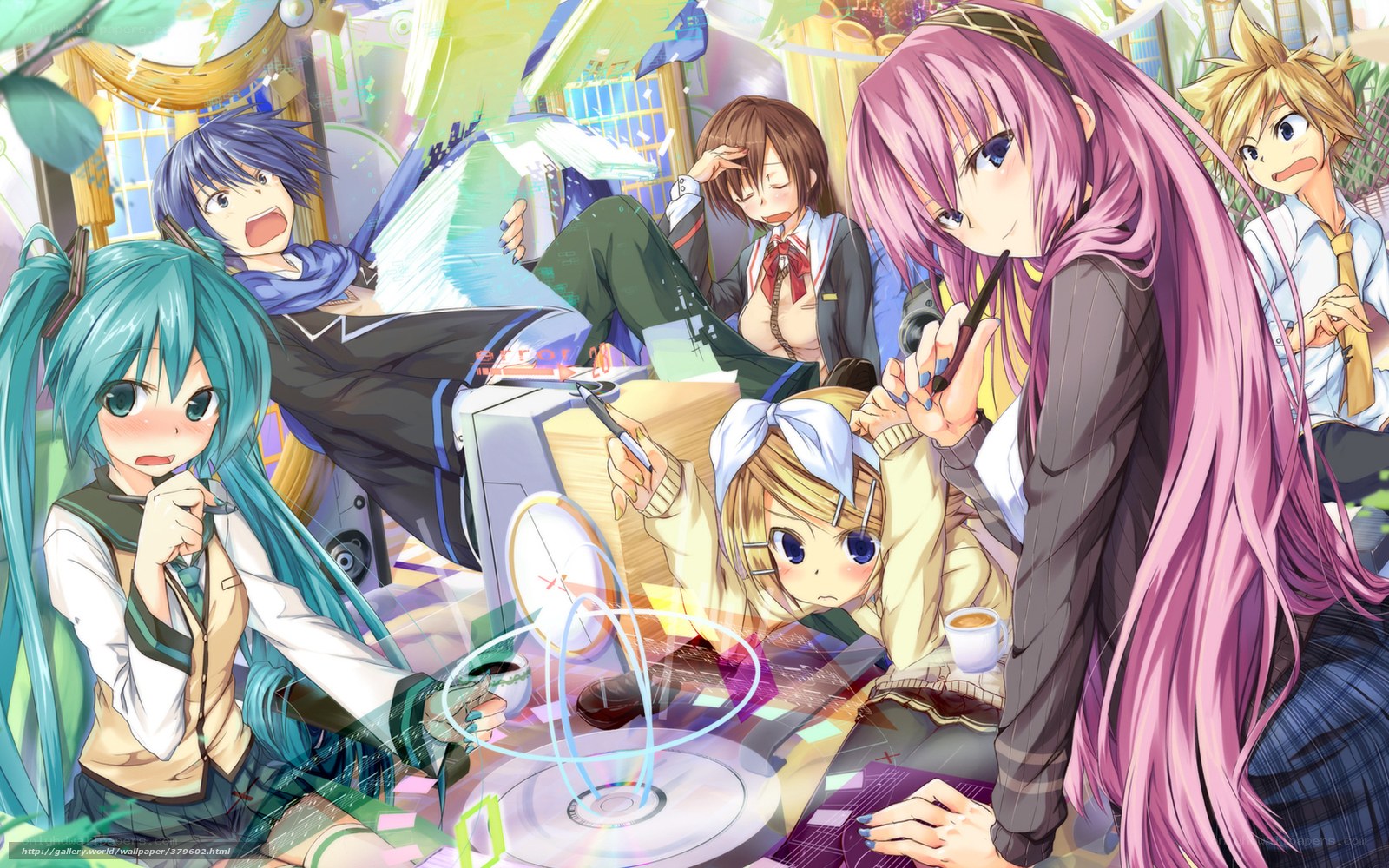 Anime characters in a creative studio