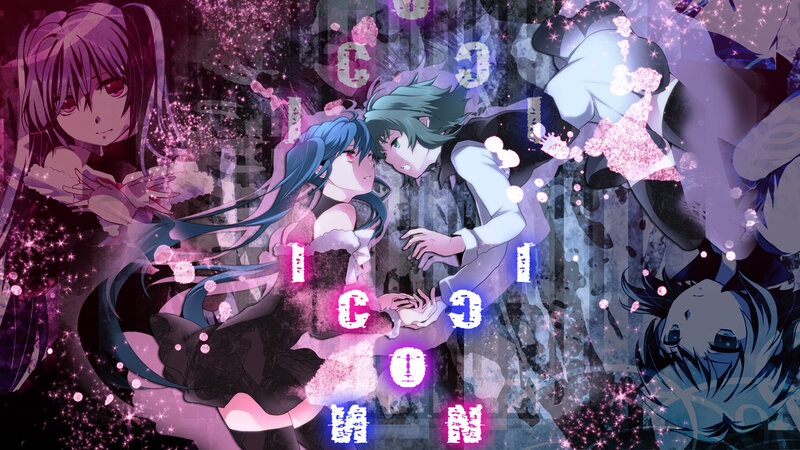 Anime Characters in a Crowd — Purple
