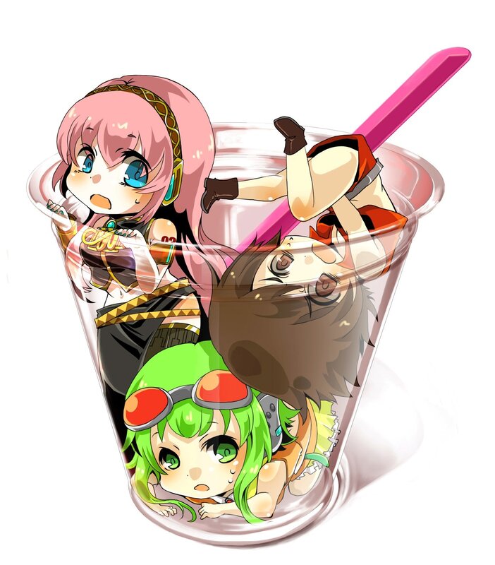 anime characters in a cup