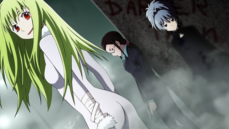 anime characters in a dark alley