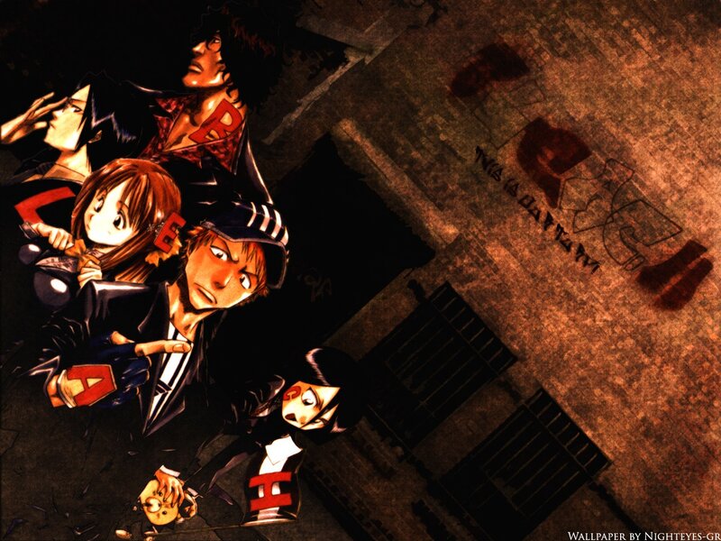 Anime characters in a dark alley